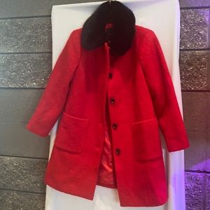 TALBOTS RED WOOL COAT MP, EXCELLENT CONDITION